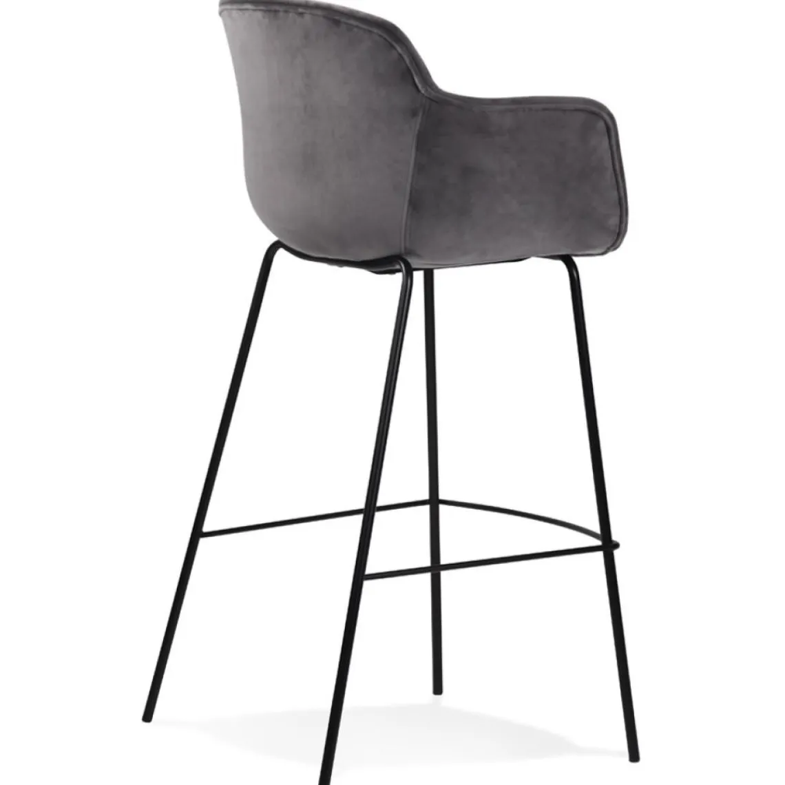 ALTEREGO Tabouret de bar avec accoudoirs 'LARISSA' en velours gris New