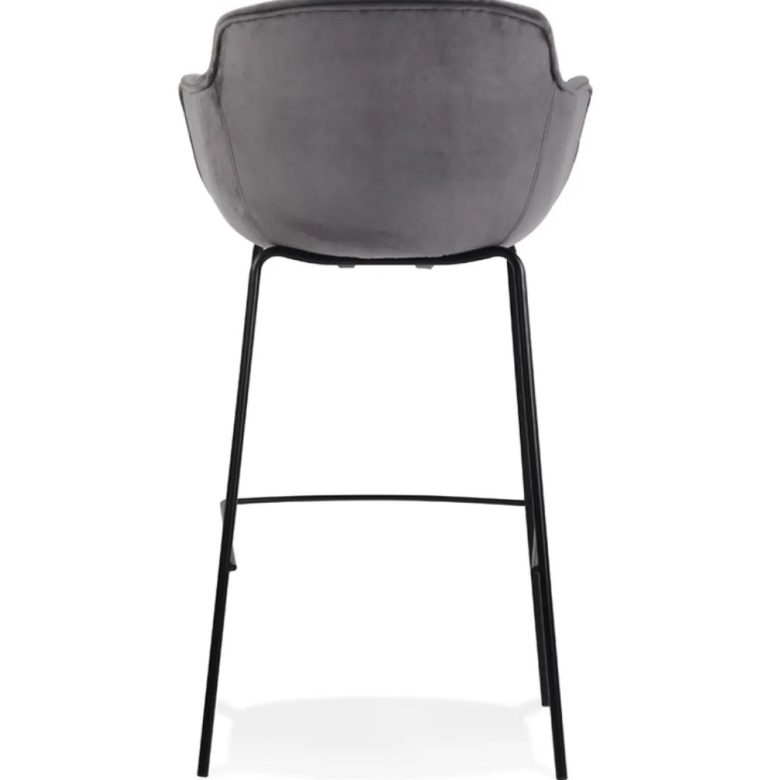 ALTEREGO Tabouret de bar avec accoudoirs 'LARISSA' en velours gris New