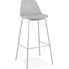 ALTEREGO Tabouret de bar 'COOKIE' gris style industriel Discount
