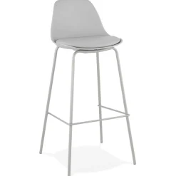 ALTEREGO Tabouret de bar 'COOKIE' gris style industriel Discount