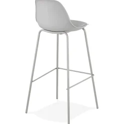 ALTEREGO Tabouret de bar 'COOKIE' gris style industriel Discount