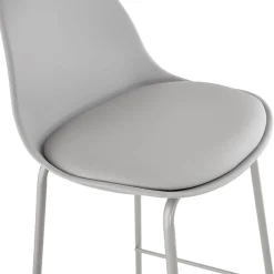 ALTEREGO Tabouret de bar 'COOKIE' gris style industriel Discount