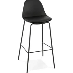 ALTEREGO Tabouret de bar 'COOKIE' noir style industriel Hot