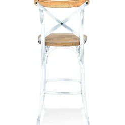 ALTEREGO Tabouret de bar 'COTTAGE' en bois finition Noyer effet vieilli Discount