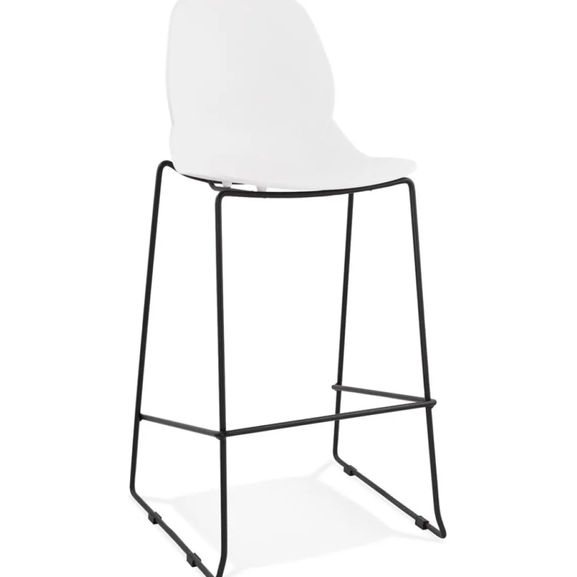 ALTEREGO Tabouret de bar design 'BERLIN' blanc empilable style industriel Outlet