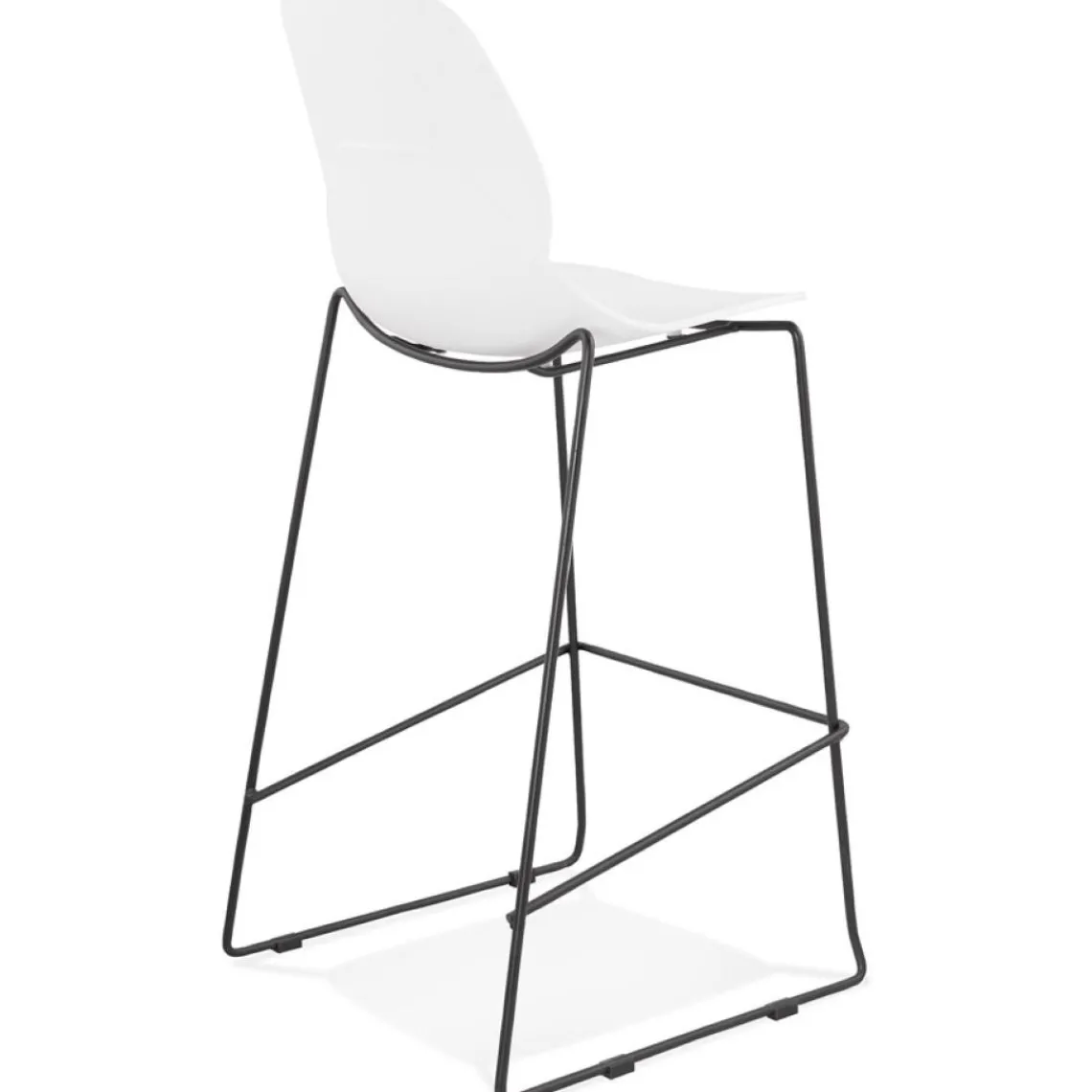 ALTEREGO Tabouret de bar design 'BERLIN' blanc empilable style industriel Outlet