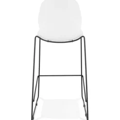 ALTEREGO Tabouret de bar design 'BERLIN' blanc empilable style industriel Outlet