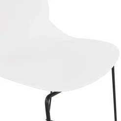 ALTEREGO Tabouret de bar design 'BERLIN' blanc empilable style industriel Outlet
