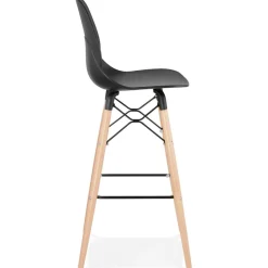 ALTEREGO Tabouret de bar design 'COSMIK' noir style scandinave Clearance