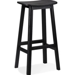 ALTEREGO Tabouret de bar design 'DUMAS' en bois noir Clearance