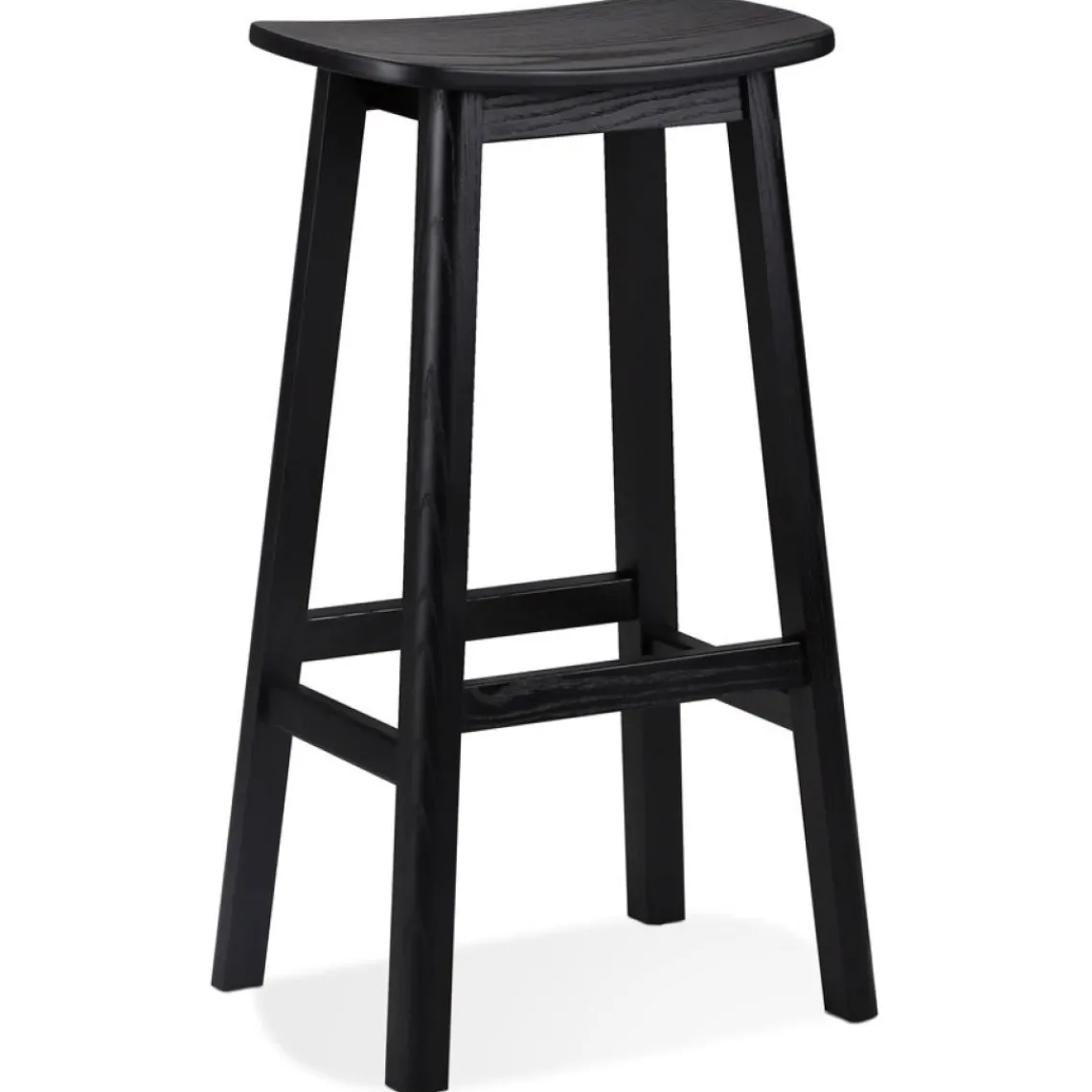 ALTEREGO Tabouret de bar design 'DUMAS' en bois noir Clearance