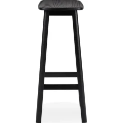 ALTEREGO Tabouret de bar design 'DUMAS' en bois noir Clearance
