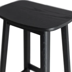 ALTEREGO Tabouret de bar design 'DUMAS' en bois noir Clearance