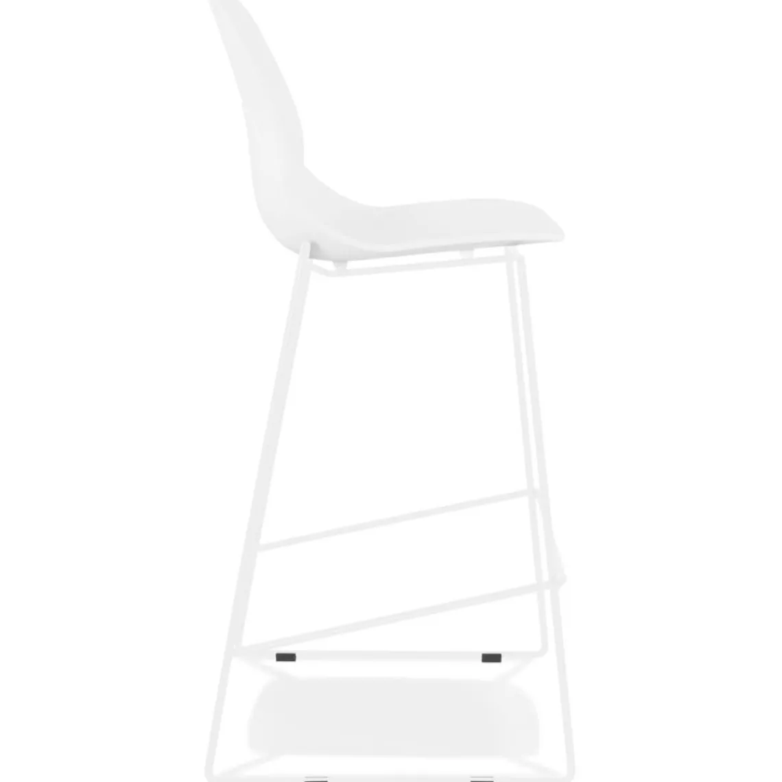 ALTEREGO Tabouret de bar design empilable 'BERLIN' blanc avec pied en métal blanc Clearance