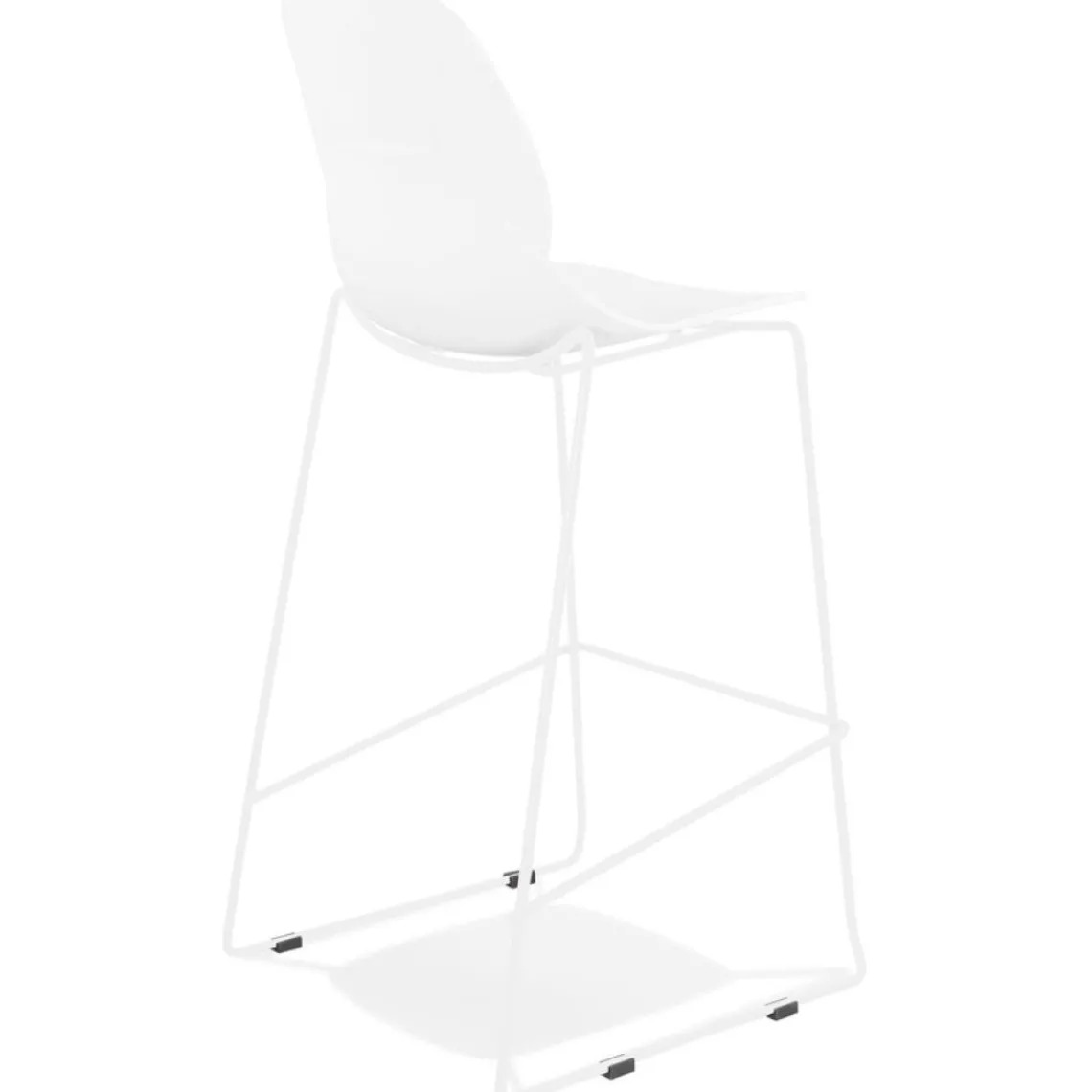 ALTEREGO Tabouret de bar design empilable 'BERLIN' blanc avec pied en métal blanc Clearance