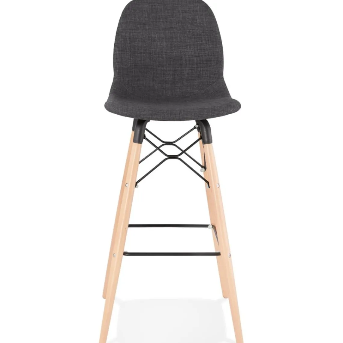 ALTEREGO Tabouret de bar design 'GALACTIK' en tissu gris foncé style scandinave Clearance