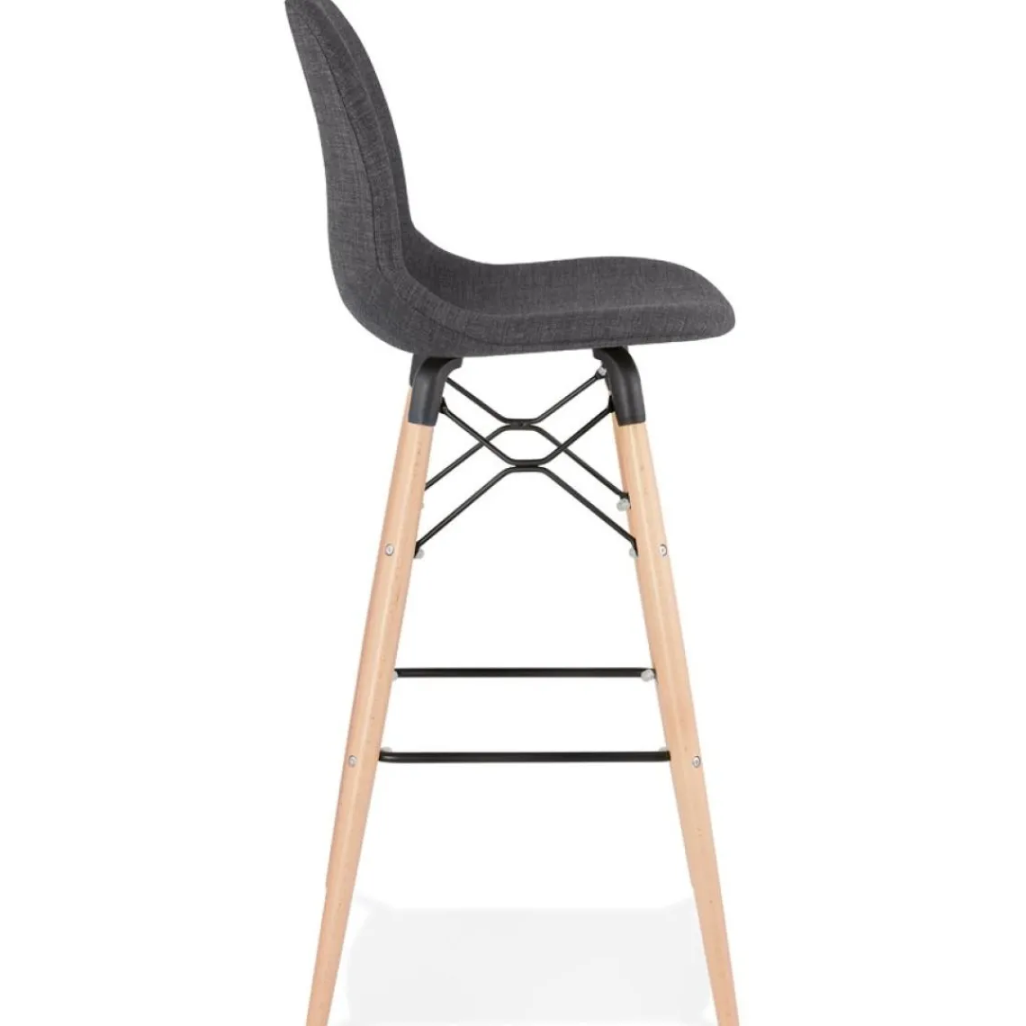 ALTEREGO Tabouret de bar design 'GALACTIK' en tissu gris foncé style scandinave Clearance