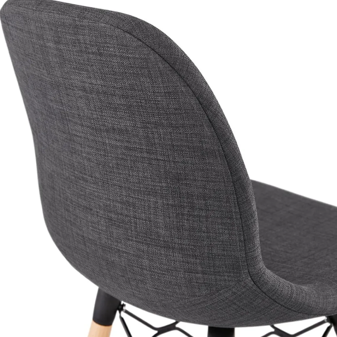 ALTEREGO Tabouret de bar design 'GALACTIK' en tissu gris foncé style scandinave Clearance