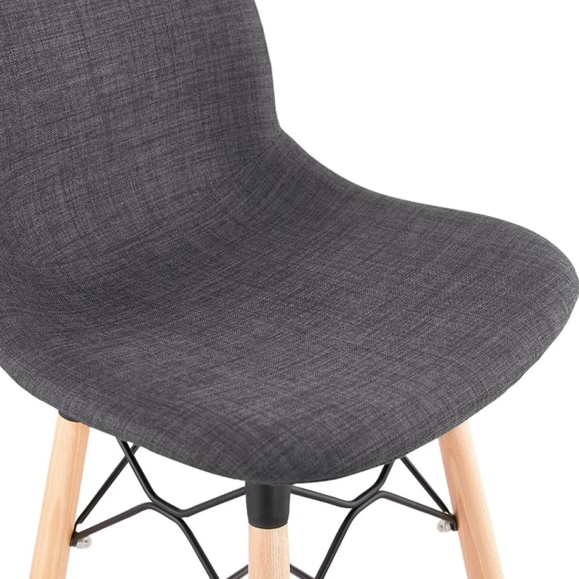 ALTEREGO Tabouret de bar design 'GALACTIK' en tissu gris foncé style scandinave Clearance