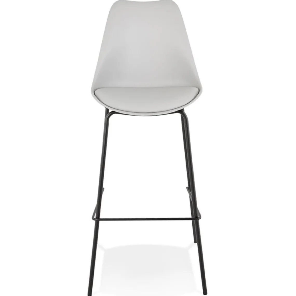 ALTEREGO Tabouret de bar design 'LEMON' gris avec pied en métal noir Outlet