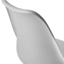 ALTEREGO Tabouret de bar design 'LEMON' gris avec pied en métal noir Outlet