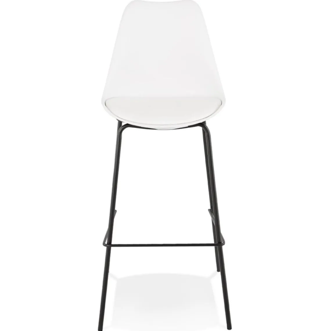 ALTEREGO Tabouret de bar design 'LEMON' blanc avec pied en métal noir Discount