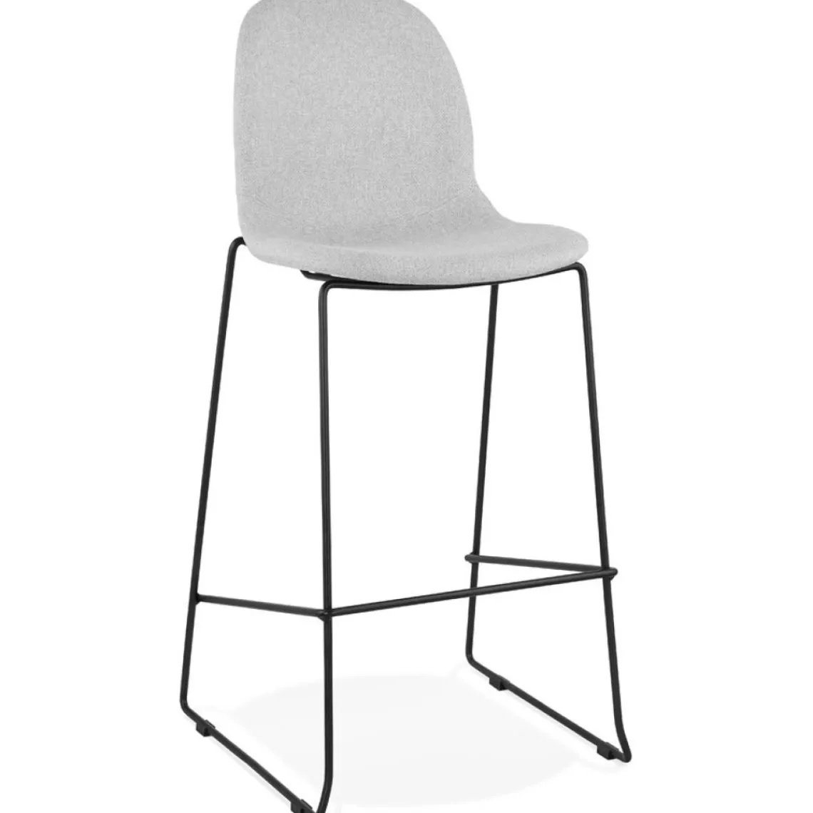 ALTEREGO Tabouret de bar 'EKTOR' gris clair en tissu empilable Hot