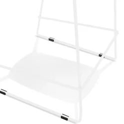 ALTEREGO Tabouret de bar empilable 'FAKIR' en tissu gris clair et pied en métal blanc Sale