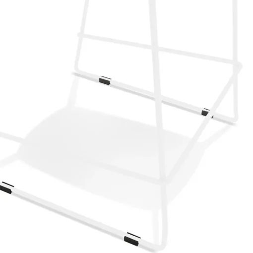ALTEREGO Tabouret de bar empilable 'FAKIR' en tissu gris clair et pied en métal blanc Sale