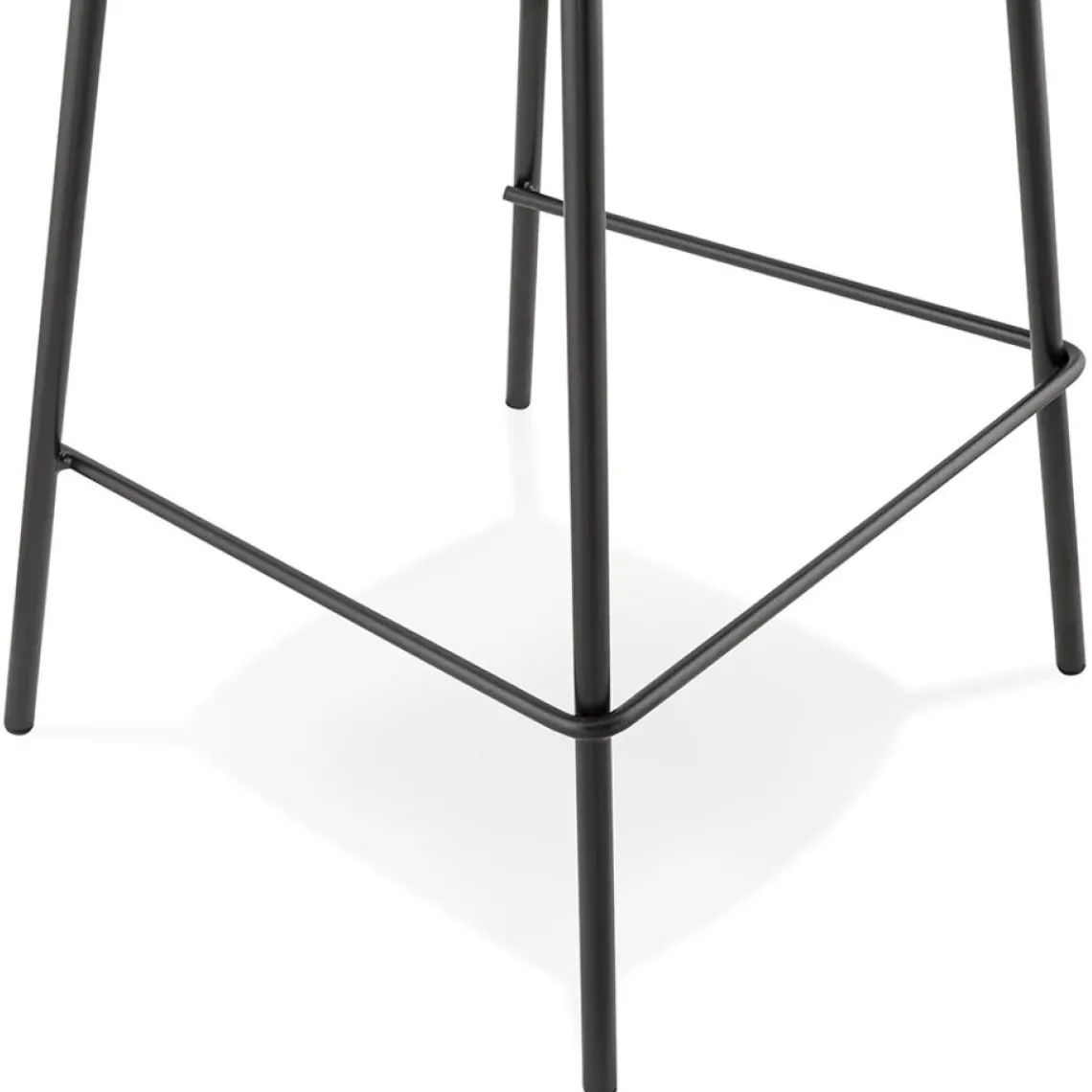 ALTEREGO Tabouret de bar 'FENTON' en velours gris et pied en métal noir Clearance