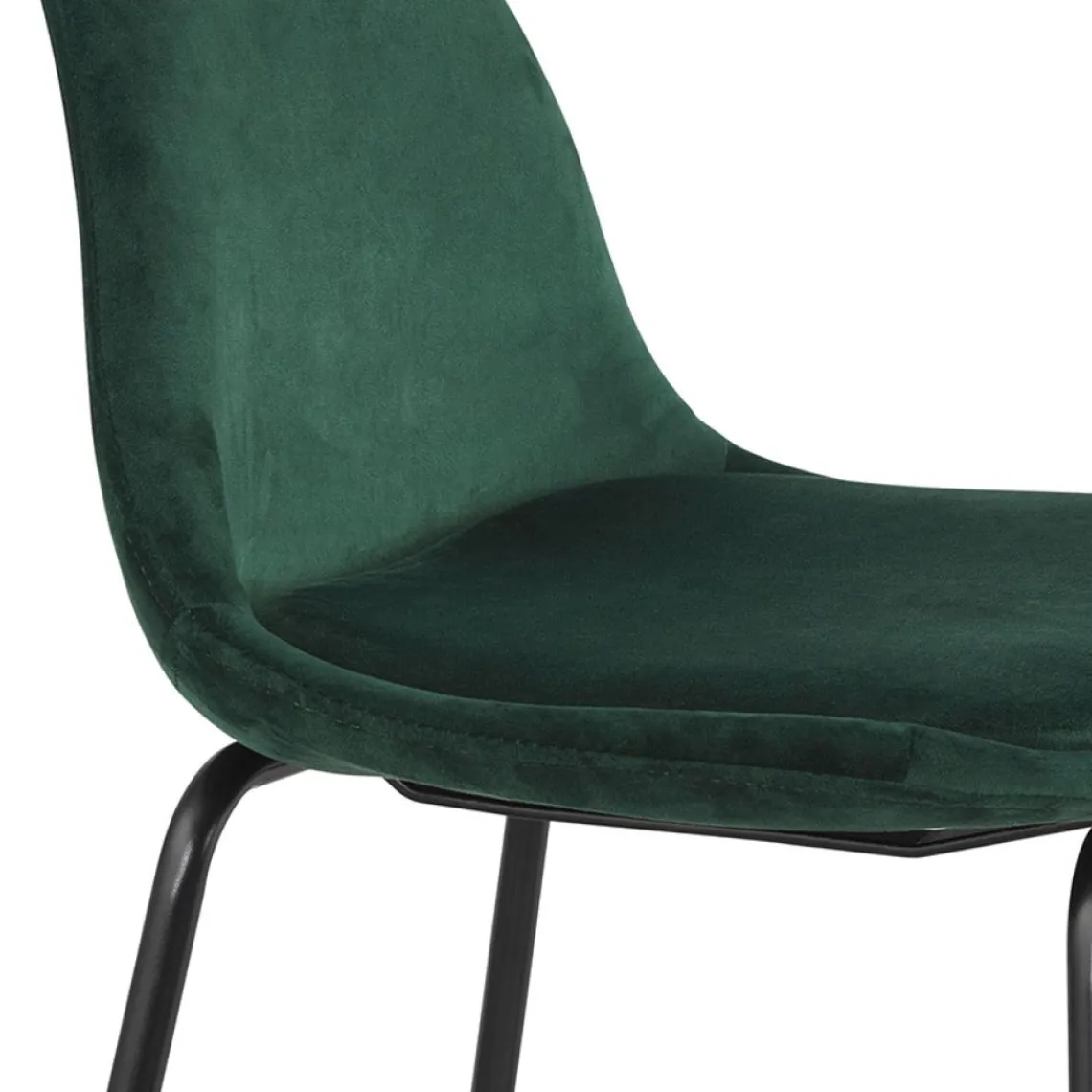 ALTEREGO Tabouret de bar 'FENTON' en velours vert et pied en métal noir New