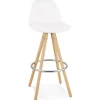 ALTEREGO Tabouret de bar 'FLORENCE' en tissu bouloché blanc style scandinave Sale
