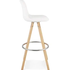 ALTEREGO Tabouret de bar 'FLORENCE' en tissu bouloché blanc style scandinave Sale