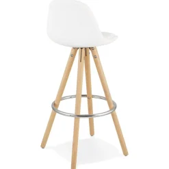 ALTEREGO Tabouret de bar 'FLORENCE' en tissu bouloché blanc style scandinave Sale