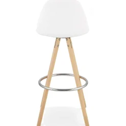 ALTEREGO Tabouret de bar 'FLORENCE' en tissu bouloché blanc style scandinave Sale
