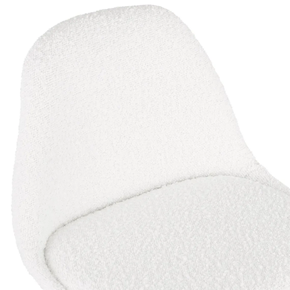 ALTEREGO Tabouret de bar 'FLORENCE' en tissu bouloché blanc style scandinave Sale