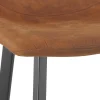 ALTEREGO Tabouret de bar 'FUJI' en microfibre brune avec pied en métal noir Clearance