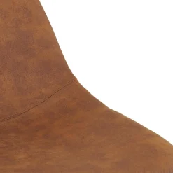 ALTEREGO Tabouret de bar 'FUJI' en microfibre brune avec pied en métal noir Clearance