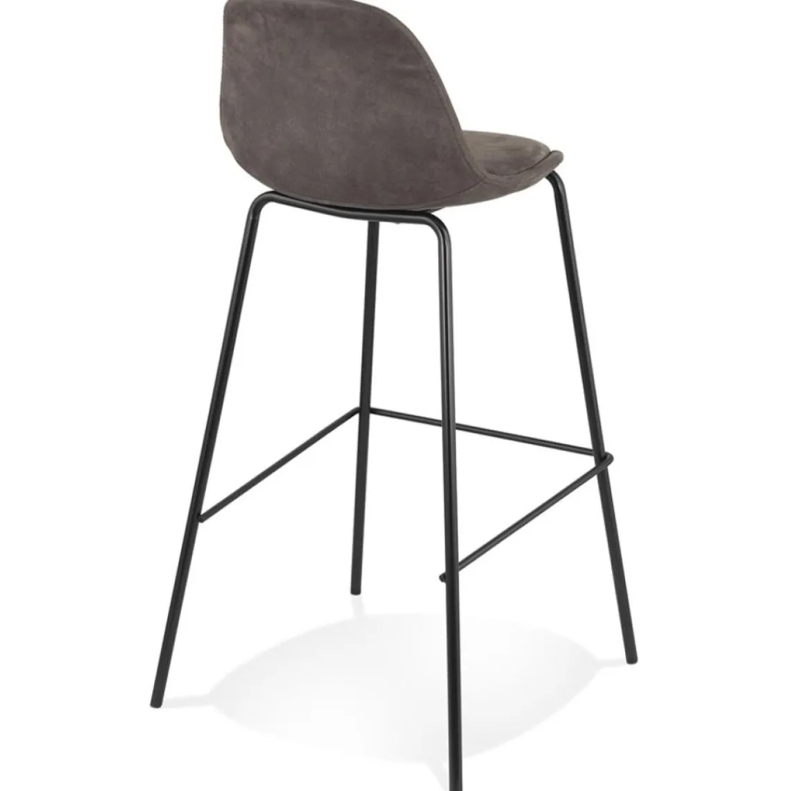 ALTEREGO Tabouret de bar 'GIRON' en microfibre gris foncé et pied en métal noir Clearance
