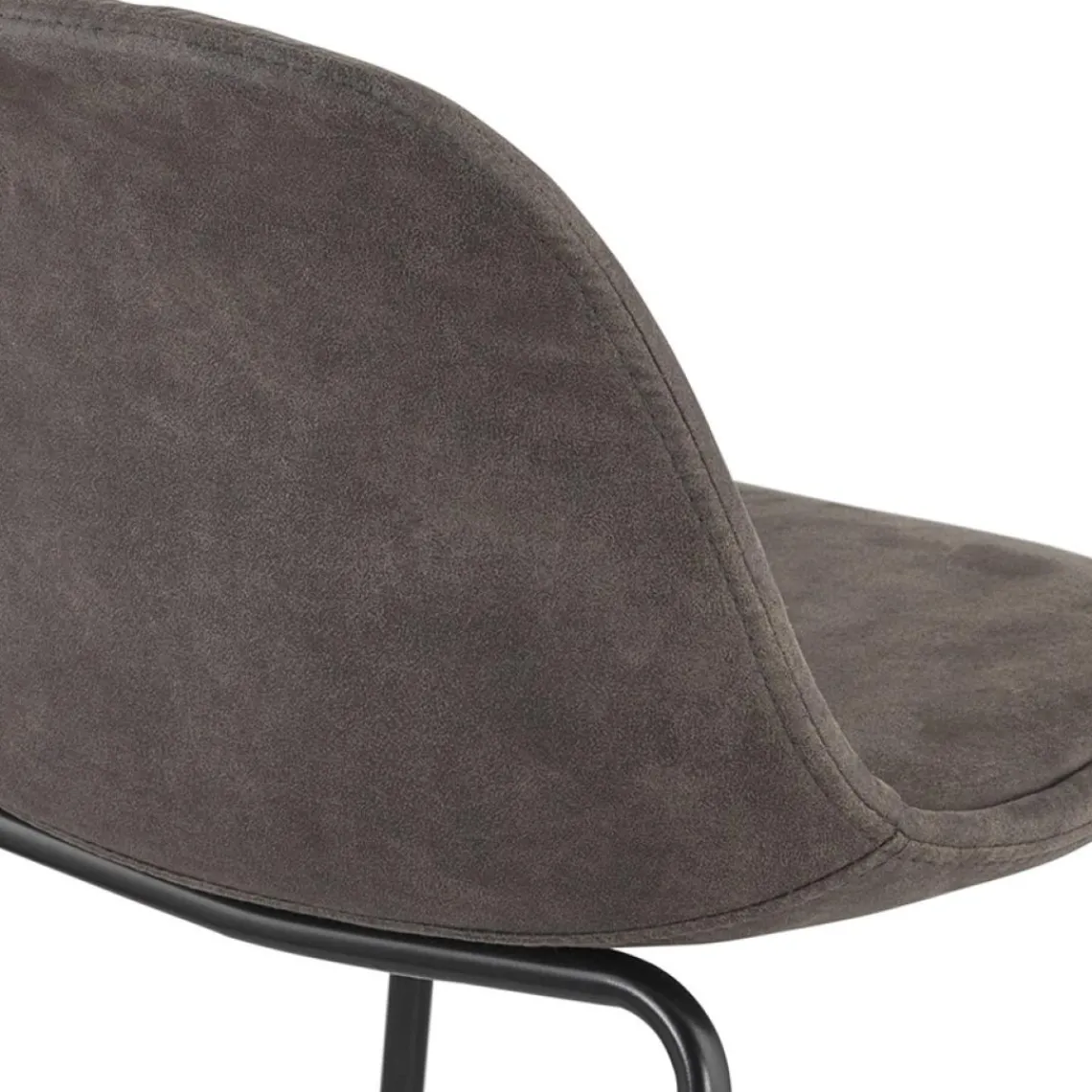 ALTEREGO Tabouret de bar 'GIRON' en microfibre gris foncé et pied en métal noir Clearance