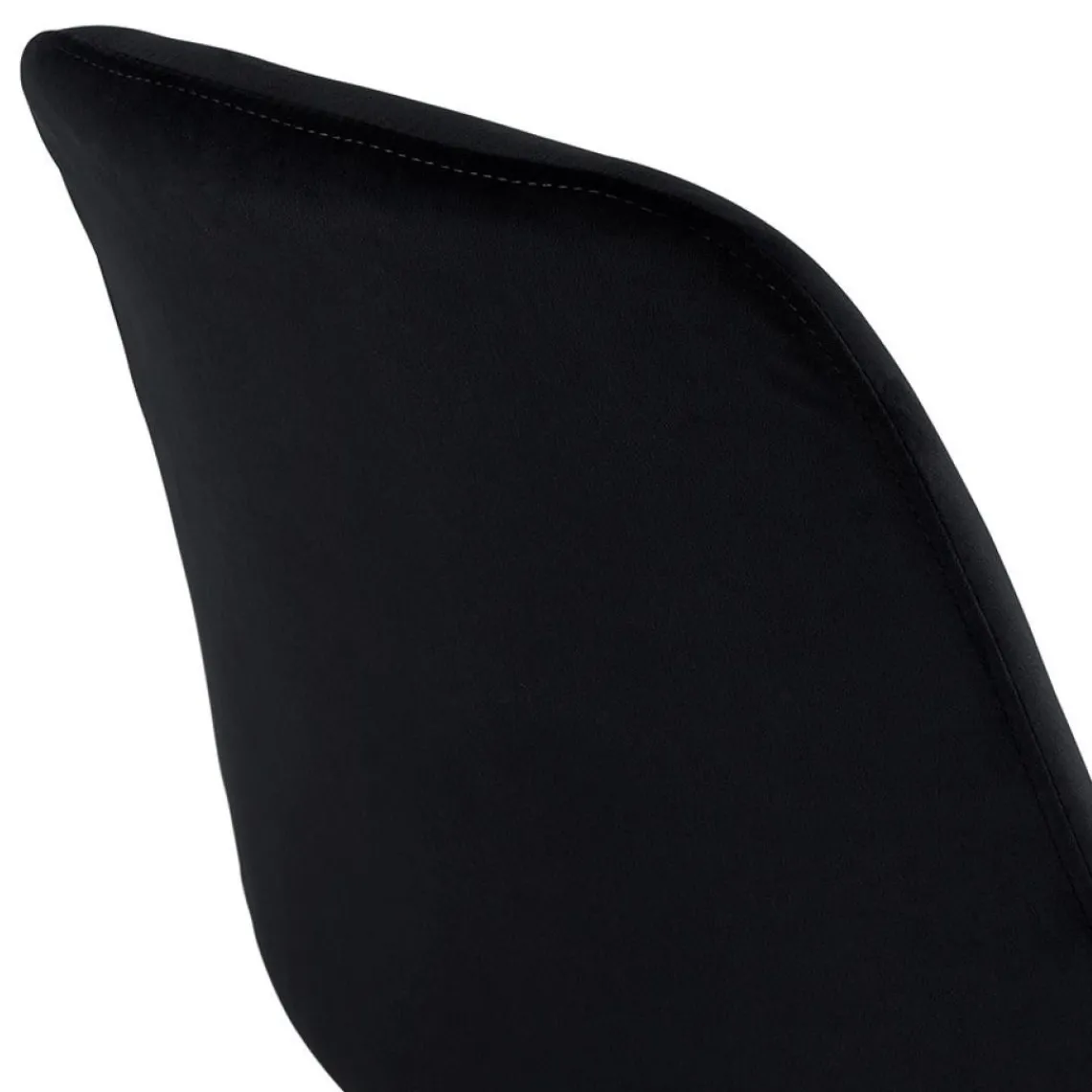 ALTEREGO Tabouret de bar 'MORISS' en velours noir et pieds en bois naturel