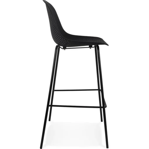 ALTEREGO Tabouret de bar perforé 'LOKI' noir intérieur et extérieur Best