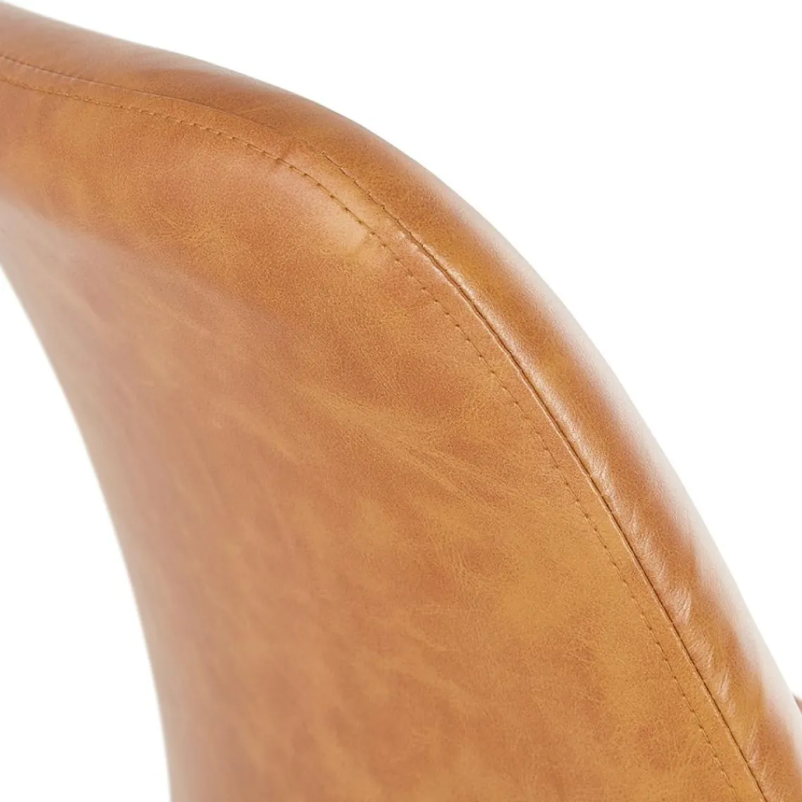 ALTEREGO Tabouret de bar 'RITUAL' en matière synthétique brune et pied en métal noir Sale