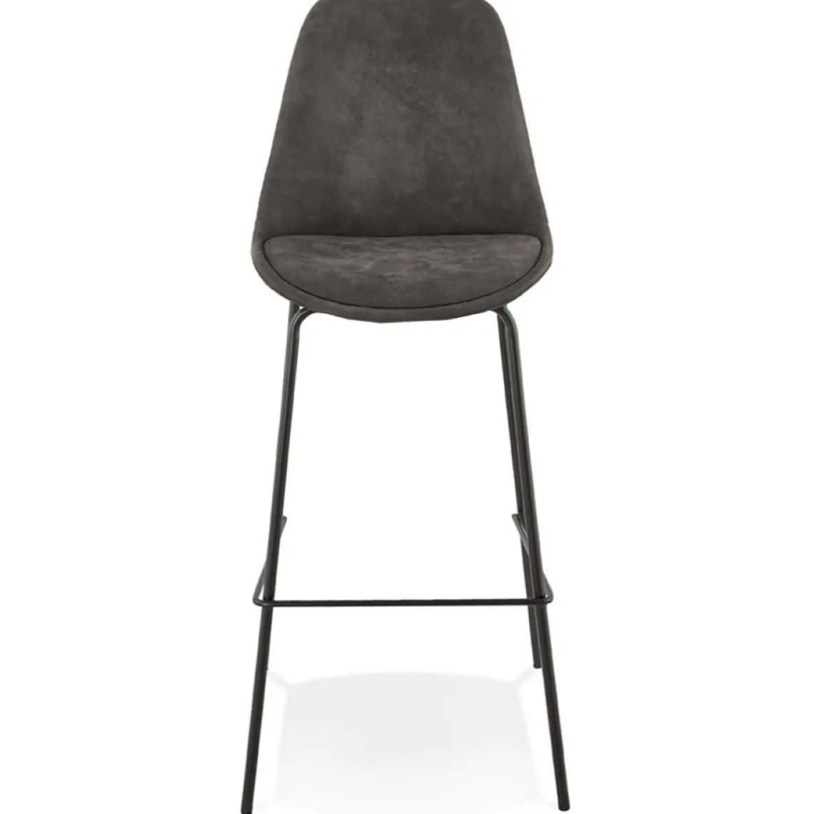 ALTEREGO Tabouret de bar 'TAO' en microfibre grise et pieds en métal noir Online