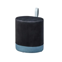 3S. x Home Tabouret en Velours AUSIE noir Outlet