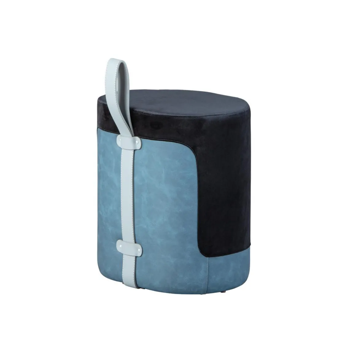 3S. x Home Tabouret en Velours AUSIE noir Outlet