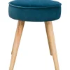 3S. x Home Tabouret En Velours Bleu Foncé VELVET Outlet