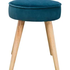 3S. x Home Tabouret En Velours Bleu Foncé VELVET Outlet