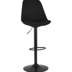 ALTEREGO Tabouret réglable 'CAMPUS' en tissu noir et pied noir New