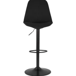 ALTEREGO Tabouret réglable 'CAMPUS' en tissu noir et pied noir New